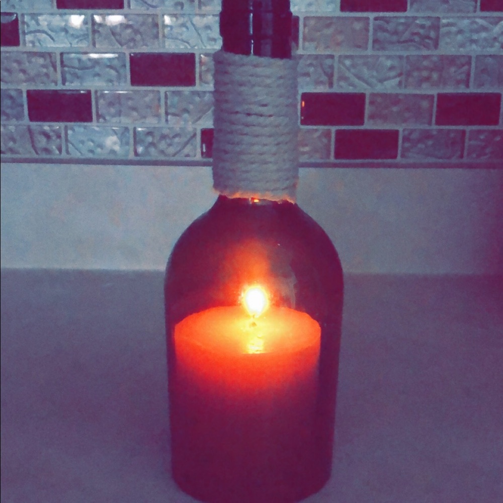 Wine bottle candles